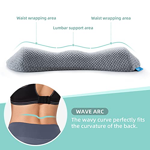 NOFFA Almohada Lumbar de Espuma viscoelástica para Cama, Almohada de Apoyo Lumbar para Dormir, cojín Lumbar para Proporcionar Suficiente Apoyo