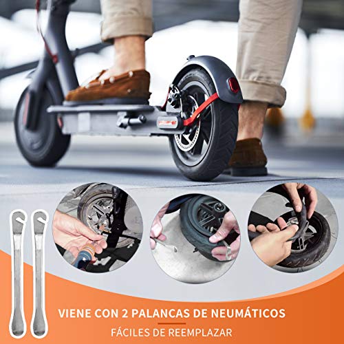 Nova imboxs Cámara Aire Reforzada Xiaomi M365 [x2], Neumático de Repuesto Engrosado 8 1 / 2x2 para Xiaomi M365 Patinete Eléctrico con 2 palancas - Rueda Delantera/Trasera + [ Regalo Soporte ]