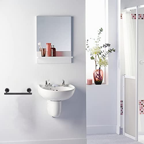 Nrpfell Portarrollos Baño Toallero Barra Ganchos Percheros y 2 Ganchos Adhesivos para Baño, Pared, Cocina, Puerta, 5 Piezas Accesorios de Baño, Negro, Acero Inoxidable