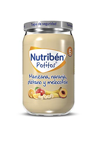 Nutribén Potitos de Manzana, Naranja, Plátano y Melocotón, Desde Los 6 Meses, 235g