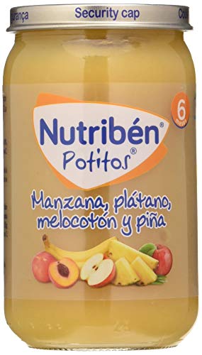 Nutribén Potitos de Manzana, Plátano, Melocotón y Piña, Desde Los 6 Meses, 235g