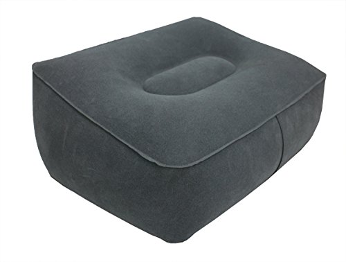 ObboMed HR-7300 Almohadillaplegable e inflabe reposapiés de Viaje- 36 x 28 x (12-17) cm -Reducir el Riesgo de sufriruna TVP - Uso casa, la Oficina, o para Viajes