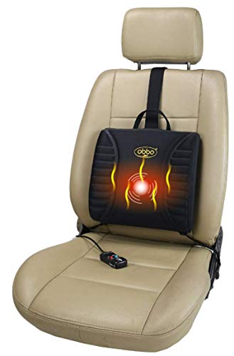 ObboMed SU-3400N 12V 13W Cojín de Asiento con Masaje Térmico Lumbar, Soporte para la parte Baja de la Espalda y Cintura, para Coche, Automóvil, Vehículo, Hogar, Oficina