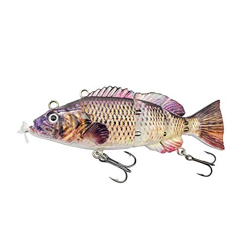 ods lure Robotic Natación Señuelo 10cm Señuelos Eléctricos USB Recargable Luz LED 4 Segmentos Articulado Swimbait Pesca Aparejos (color 4)