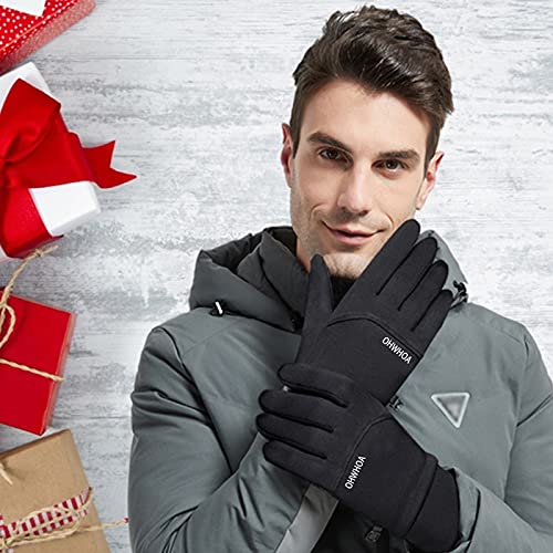 OHWHOA Guantes Invierno Ciclismo Termicos por Hombre y Mujer, Guantes Táctiles Moto Impermeables a Prueba de Viento para Aire Libre, Correr, Camping, Senderismo, Escalada, Combate, Esquiar