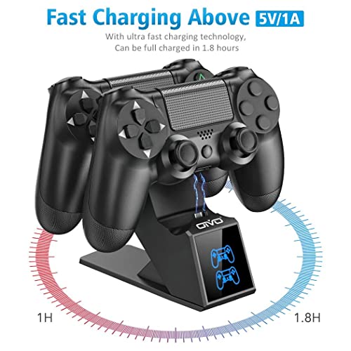 OIVO Cargador Mando PS4, Estación de Rápida Carga de 1,8 Horas para inalambrica Mando PS4, Base de Carga para Sony Mando Playstation 4