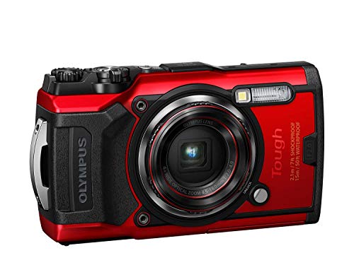 Olympus Tough TG-6 Cámara de Acción, 12 Megapíxeles, Estabilización de Imagen Digital, 4x Zoom de Gran Angular, Vídeo 4K, 120fps, Wi-Fi, Rojo