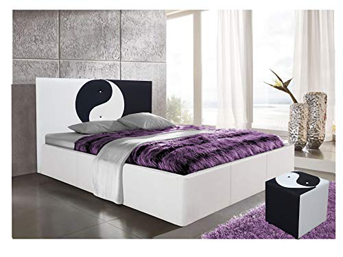 ONEK-DECCO Cabecero de Cama Mod.Yin Yang Largo,en Polipiel,Acolchado de Espuma,Cabezal niños,Juvenil y Cama Matrimonio Altura 125 cm.(apoyado en el Suelo)