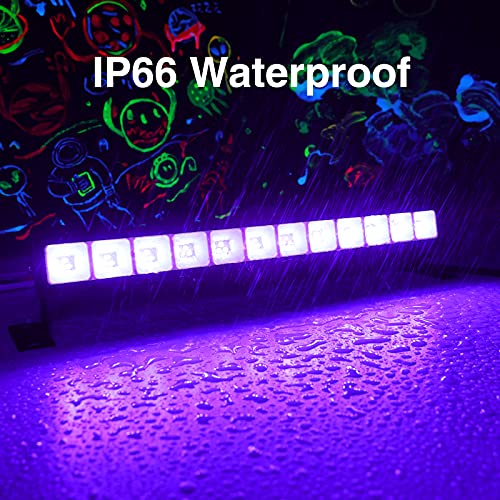 Onforu 24W UV Luz LED, Lámpara de Luz Negra IP66 Impermeable Barra Ultravioleta con Interruptor, Cable de Alimentación de 1.5M Iluminación Escenario para Bar Discoteca Disco Halloween Navidad Fiesta