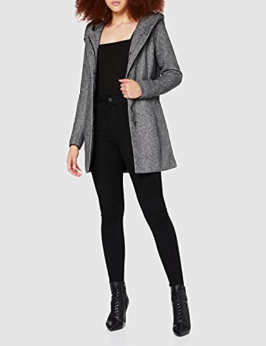 Only onlSEDONA Light Coat OTW Noos Abrigo, Gris (Dark Grey Melange), 40 (Talla del Fabricante: Large) para Mujer