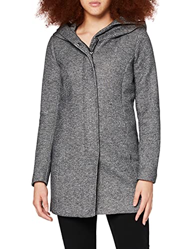 Only onlSEDONA Light Coat OTW Noos Abrigo, Gris (Dark Grey Melange), 40 (Talla del Fabricante: Large) para Mujer