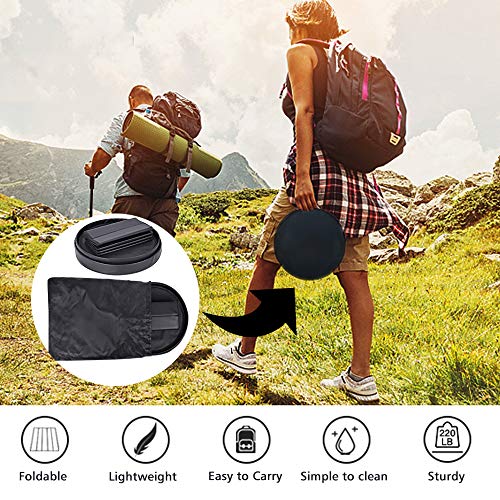 OOCOME Inodoro portátil plegable para camping, inodoro plegable para coche, wc quimico baño portatil camping para camper furgoneta accesorios, senderismo, viajes largos y mermelada de tráfico (negro)