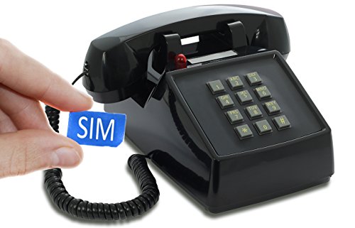 OPIS PushMeFon Mobile: móvil de sobremesa/teléfono Fijo con sim/teléfono móvil para Mayores/teléfono Retro móvil con Disco de marcar (Negro)