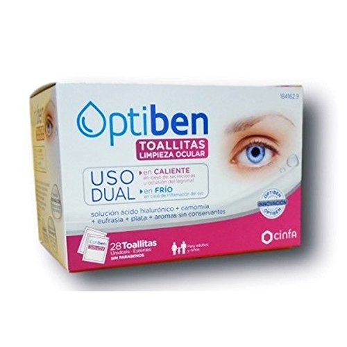 Optibén Toallitas Limpieza Ocular Uso Dual, 28 toallitas unidosis