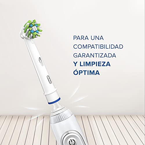 Oral-B CrossAction Recambios Cepillo de Dientes Eléctrico, Pack de 10 Cabezales con Tecnología Clean Maximiser, Blanco - Originales, (Tamaño Buzón)