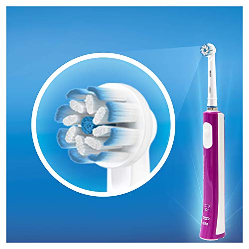 Oral-B Junior Cepillo de Dientes Eléctrico con Mango Recargable, Tecnología Braun y 1 Cabezal de Recambio, Apto para Niños Mayores de 6 años - Morado