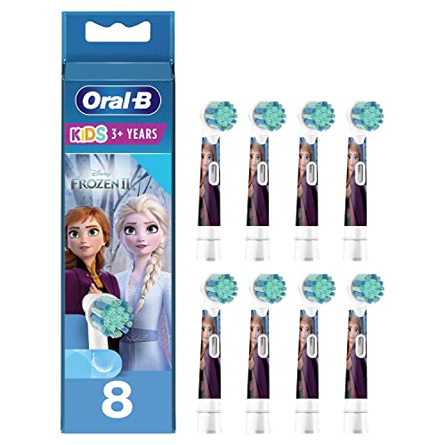 Oral-B Kids Cabezales De Recambio Con Los Personajes De Frozen 2 de Disney, Pack De 8, Envase Reciclable, Apto para Tamaño Del Buzón