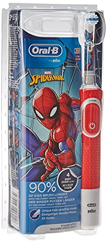 Oral-B Kids - Cepillo eléctrico recargable, 1 mango con personajes de Disney Spider-Man, a partir de 3 años