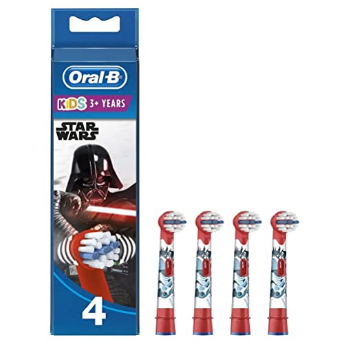 Oral-B Kids Recambios Cepillo de Dientes Eléctrico, Pack de 4 Cabezales, Star Wars - Originales