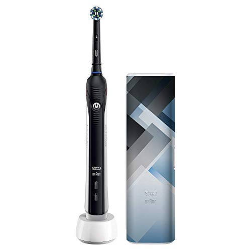 Oral-B Pro 2 2500 Design Edition - Cepillo eléctrico recargable, 2 modos de cepillado, funda de viaje, color negro, ideal como regalo de Navidad