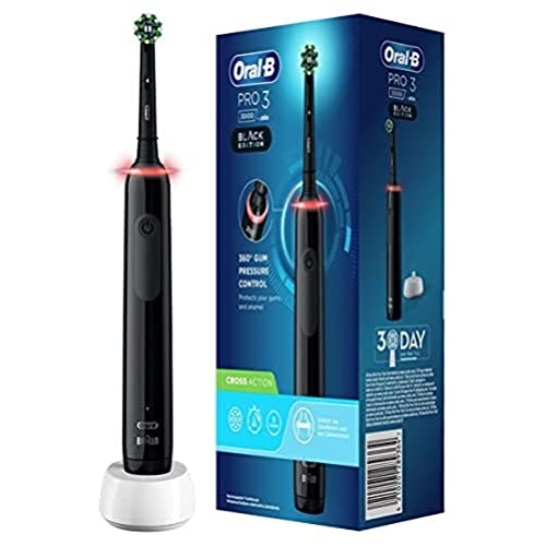 Oral-B PRO 3 Cepillo de Dientes Eléctrico con Mango Recargable y Sensor de Presión, Tecnología Braun y 1 Cabezal de Recambio, 3000 - Negro