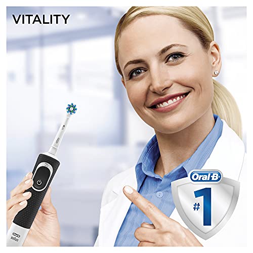 Oral-B Vitality 100 Cepillo de Dientes Eléctrico con Mango Recargable, Tecnología Braun y 1 Cabezal de Recambio - Negro