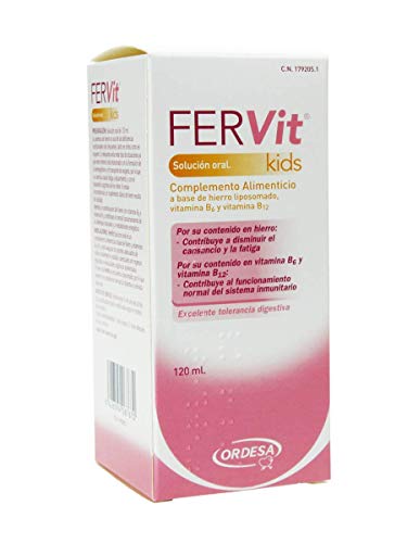 Ordesa Fervit Solución Oral - 120 ml Complemento alimenticio para niños a base de hierro y vitaminas - 5 ml al día