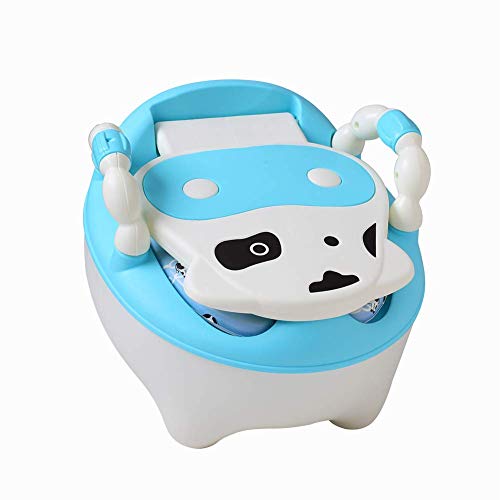 Orinal Infantil WC Niños Portatil: Orinales Bebe Infantiles Inodoro - Asiento Vater Niño Niña Water Urinario - Silla Urinal Bacinilla Infant - Inodoros Aprendizaje bebé Retrete Cojín Blando Vaca Azul