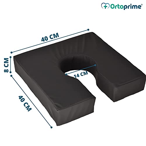 OrtoPrime Cojín Antiescaras Espuma Anatómica Herradura Confort - Cojín Silla Ruedas Oficina y Sillón - Cojín Coxis Escaras Prevención - Cojines Antiescaras para Silla de Ruedas Alivio de Presión