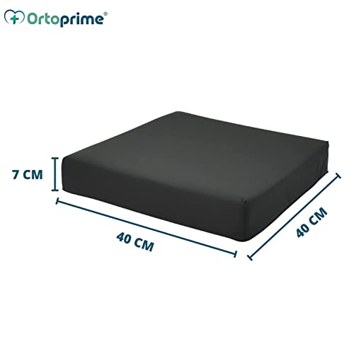 OrtoPrime Cojín Antiescaras Viscoelástico + HR Espuma Confort Memory - Cojines Antiescaras Viscoelásticos - Cojín Antiescaras para Silla de Ruedas Sillón y Oficina - Protección y Comodidad