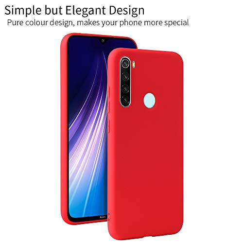 Oureidoo 6X Funda Xiaomi Redmi Note 8, Carcasa en Silicona - [ Negro + Blanco Translúcido + Azul Claro + Rojo+ Rosado+ Menta Verde ]