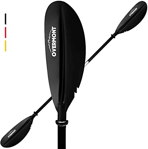 Overmont Remos Aluminio de Doble Convertibles en uno 3 Angulos Ajustables Ligero Anti-sumergido Longitud Total 222cm para Sup Kayak Piragua Canoa Barco