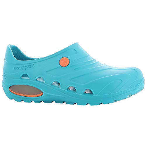 Oxypas oxyvaj3801nav Oxyva - Slip On SRC cómodo zuecos, 37/38 EU, Turquoise