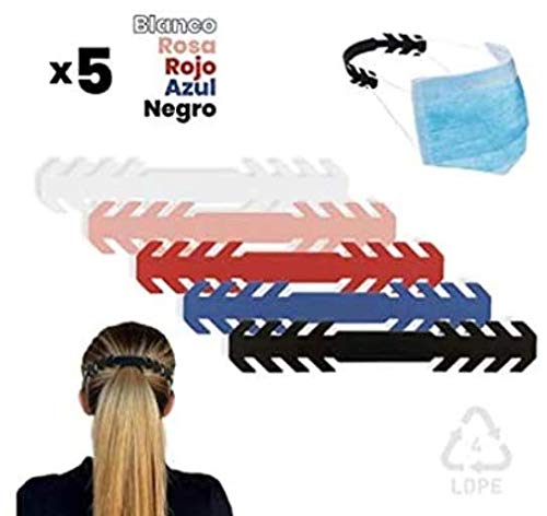 Pack 5 Salva Orejas para Mascarillas Adulto Polietileno 5 unidades