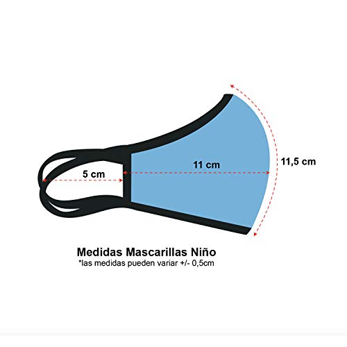 PACK SEMANAL DE 7 mascarilla tela homologada - PARA NIÑA - mascarillas tela homologadas lavables y mascarilla reutilizable - mascarillas reutilizables homologadas Talla Infantil