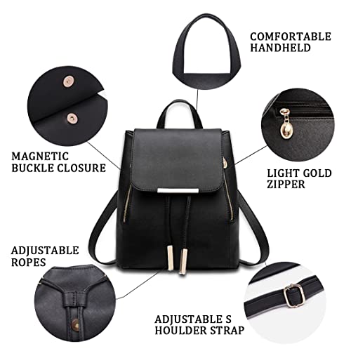 Pahajim Moda Mujer Mochila Casual Muchacha Elegante Ligero Bolsa de Escuela PU Cuero Impermeable Mochila de Viaje de Gran Capacidad Bolsa(flores)