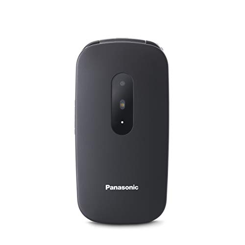 Panasonic KX-TU446EXB Teléfono Móvil Para Personas Mayores (Resistente a Golpes, Cámara, Incluye Auriculares y Cargador, Indicador LED)- Negro