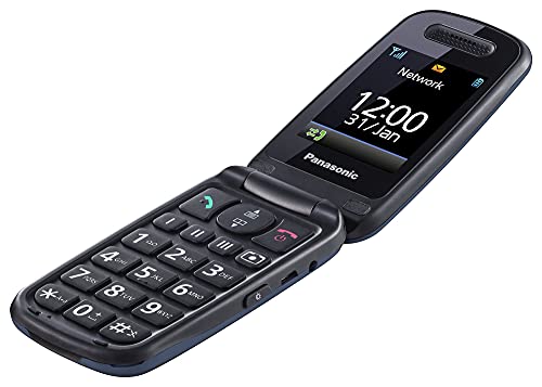 Panasonic KXTU456, Teléfono Móvil para Mayores (Pantalla Color TFT 2.4", Botón SOS, Compatibilidad Audífonos, Resistente a Golpes, Bluetooth, Cámara), Bluetooth 3.0, Linux, Azul