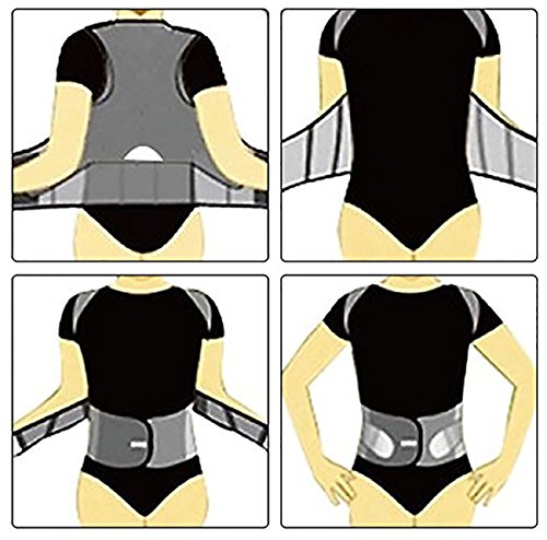 Panegy – Corrector de postura unisex, cifosis, inmovilizador de clavícula, cintura, dorsal, abdominal, ajustable, transpirable, blanco, XL(tour de taille 84-110cm)