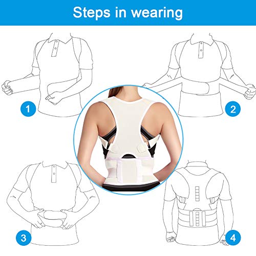 Panegy - Corrector Postural de Hombro Espalda Corregir Postura Respirable para Adolescentes Hombre Mujer Transpirable Alive Dolor de Cuello - Blanco - M