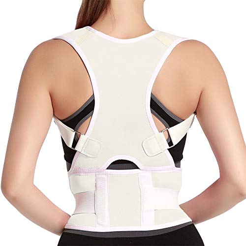 Panegy - Corrector Postural de Hombro Espalda Corregir Postura Respirable para Adolescentes Hombre Mujer Transpirable Alive Dolor de Cuello - Blanco - M