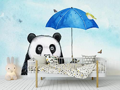 Papel Pintado 3D Panda Paraguas Animal Birdie Fotomurales 3D Tv Fondo Pared Dormitorio Murales Papel Tapiz Moderno