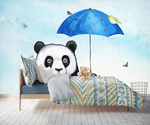 Papel Pintado 3D Panda Paraguas Animal Birdie Fotomurales 3D Tv Fondo Pared Dormitorio Murales Papel Tapiz Moderno