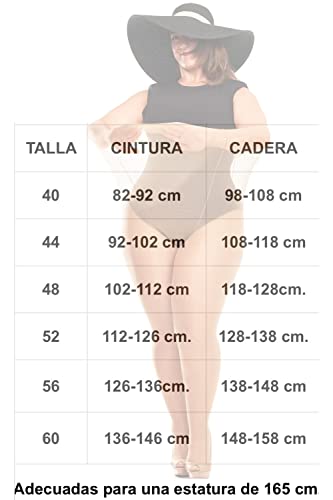 PARAISO CURVY Pantis mujer tallas grandes, hasta 158 cm de contorno, y 165cm de estatura, de 20 o de 60 den. Con demarcación y puntera reforzada. Tallas en las fotos. Talla 48.