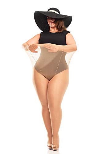 PARAISO CURVY Pantis mujer tallas grandes, hasta 158 cm de contorno, y 165cm de estatura, de 20 o de 60 den. Con demarcación y puntera reforzada. Tallas en las fotos. Talla 48.