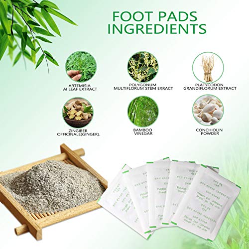 Parches Detox para Pies 20PCS Detox Foot Pads, Parches Pies Desintoxicantes, Naturales Eliminar Toxinas del Cuerpo, Alivio Dolor y Estrés Mejorar el Sueño