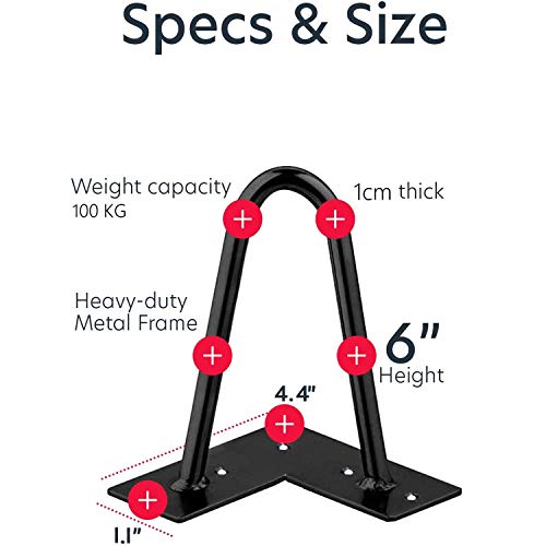 Patas de Mesa de Horquilla Patas, 4 Piezas Metal Piernas para Mesa con Tornillos y Protectores de Piso, Usado para Mueble de TV, Mesita de Noche, Mesa de Café etc Pies de Muebles (6 inch)