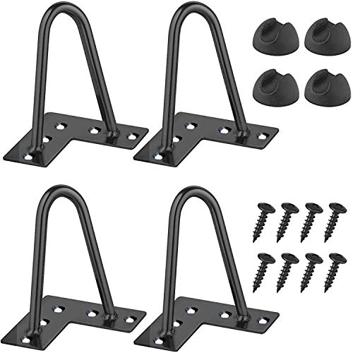 Patas de Mesa de Horquilla Patas, 4 Piezas Metal Piernas para Mesa con Tornillos y Protectores de Piso, Usado para Mueble de TV, Mesita de Noche, Mesa de Café etc Pies de Muebles (6 inch)