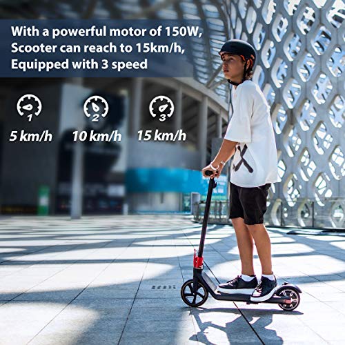 Patinete Eléctrico Plegable Patinetes Electricos 15km, Neumáticos sólidos de 8", Super Light 8.9Kg Scooter Electrico para Niños, Adolescentes y los Adultos, con Bolsa de Patinete, Kirin Mini 2