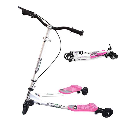 Patinete Scooter de 3 Ruedas Swing Scooter Plegable Altura Ajustable, para Niños de 5 +/Adolescentes